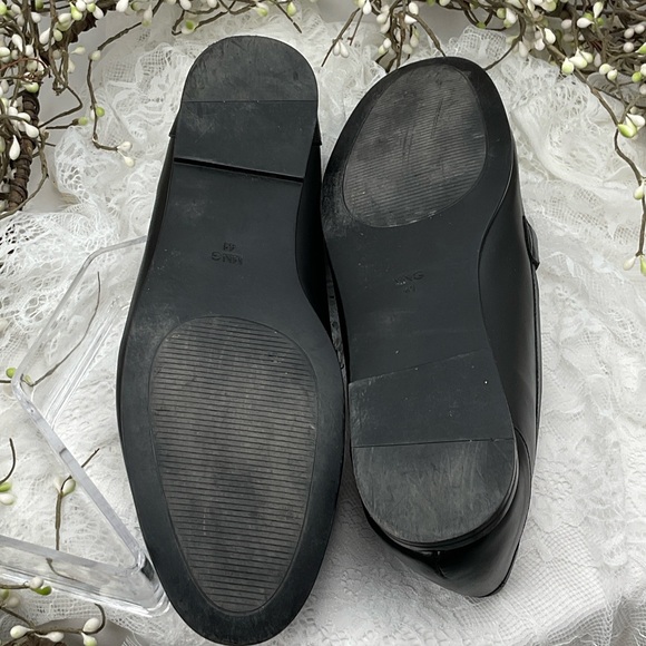 Mango Women’s Elegant Black Loafers with Gold Hardware Sz10  #0214 - Picture 7 of 8